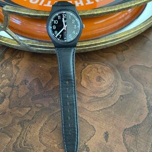 Swatch Black Modern Watch Sleek Design